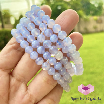 Blue Lace Agate 6Mm Gemstone Energy Bracelet