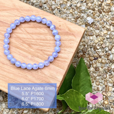 Blue Lace Agate 6Mm Gemstone Energy Bracelet