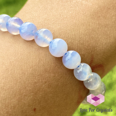 Blue Lace Agate 6Mm Gemstone Energy Bracelet