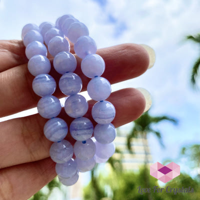 Blue Lace Agate 8Mm (Peace And Calm) Bracelet