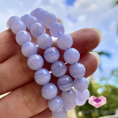 Blue Lace Agate 8Mm (Peace And Calm) Bracelet