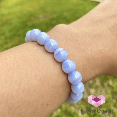 Blue Lace Agate 8Mm (Peace And Calm) 6 Bracelet