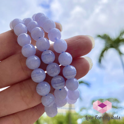 Blue Lace Agate 8Mm (Peace And Calm) Bracelet