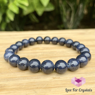 Blue Sapphire Gemstone Bracelet (7-8Mm Round Beads)