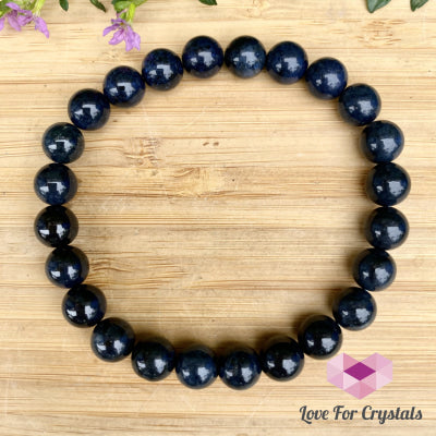 Blue Sapphire Gemstone Bracelet (7-8Mm Round Beads)