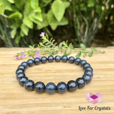 Blue Sapphire Gemstone Bracelet (7-8Mm Round Beads)