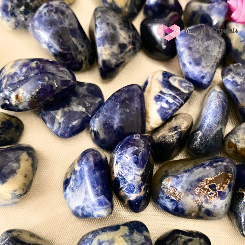 Blue Sodalite Tumbled Stones (Brazil) Pack Of 2 (15Mm)