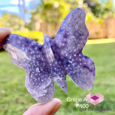 Butterfly Hand Carved Crystals (50Mm) Grape Agate
