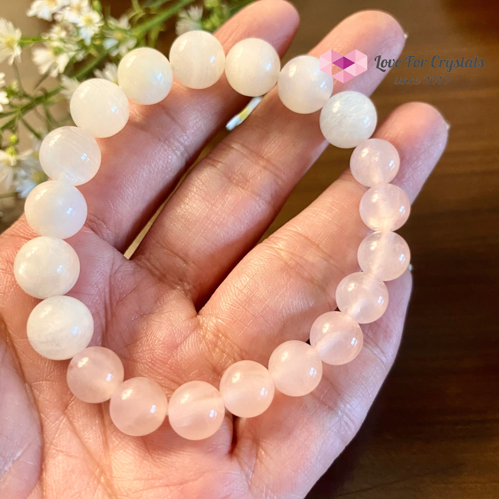 Cancer Zodiac Remedy Bracelet (Moonstone & Rose Quartz) Enhancement Series 6.5 (Large)