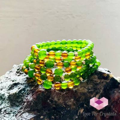 Career Luck Bracelet (Amber Taiwan Jade 14K Gold-Filled Beads)