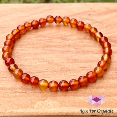 Carnelian 5Mm Bracelet 6.5