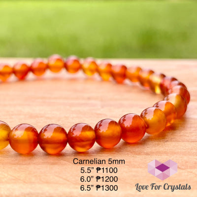 Carnelian 5Mm Bracelet