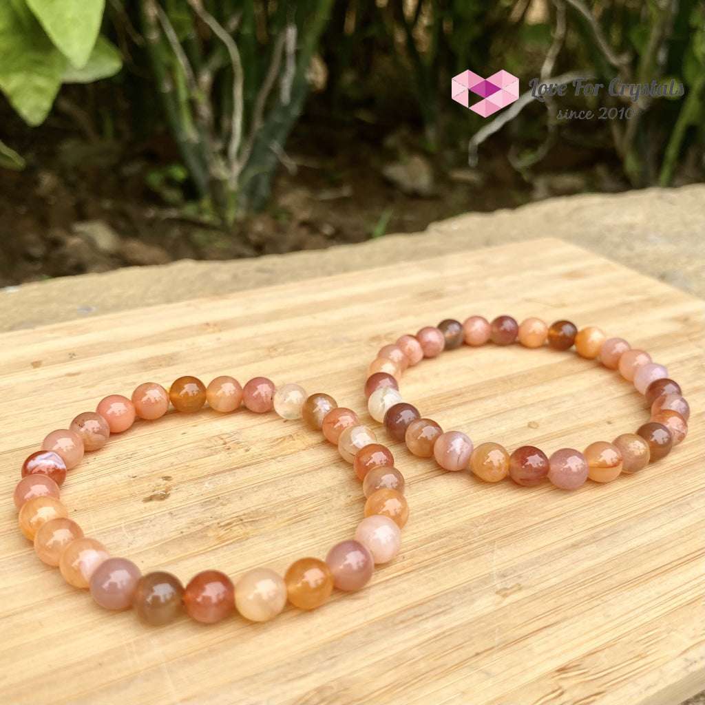 Carnelian Flower Agate 8Mm Bracelet (Brazil)