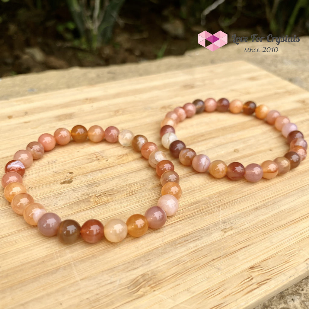 Carnelian Flower Agate 8Mm Bracelet (Brazil)