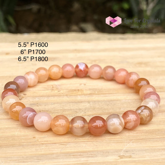 Carnelian Flower Agate 8Mm Bracelet (Brazil)