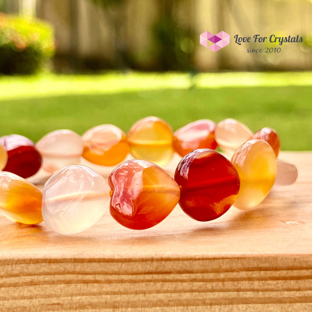 Carnelian Hearts Gemstone Energy Bracelet (10Mm)