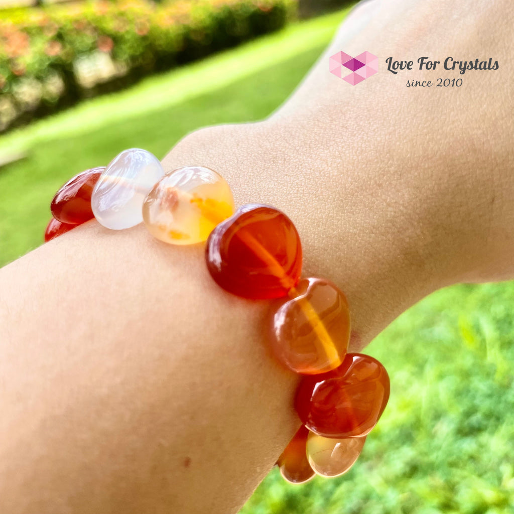 Carnelian Hearts Gemstone Energy Bracelet (10Mm)