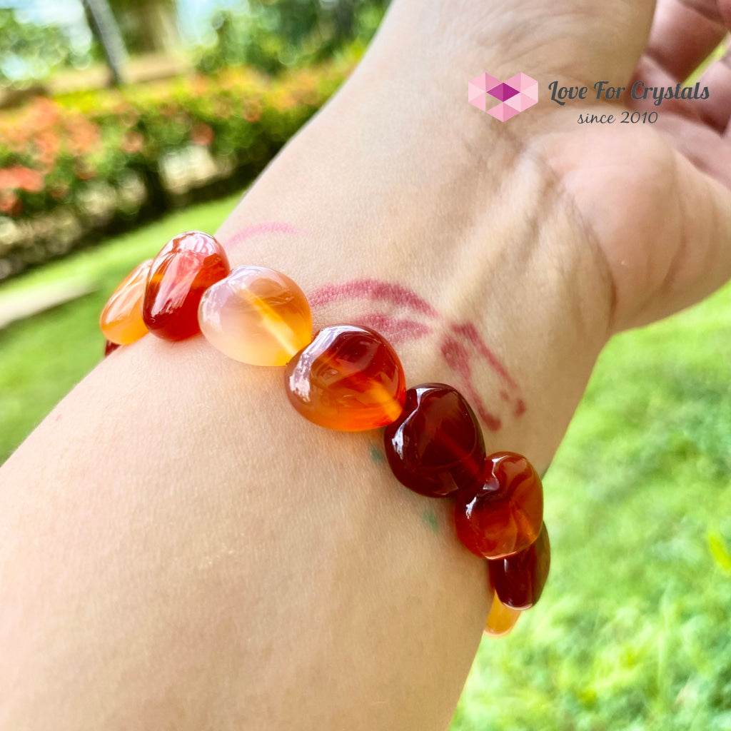 Carnelian Hearts Gemstone Energy Bracelet (10Mm)