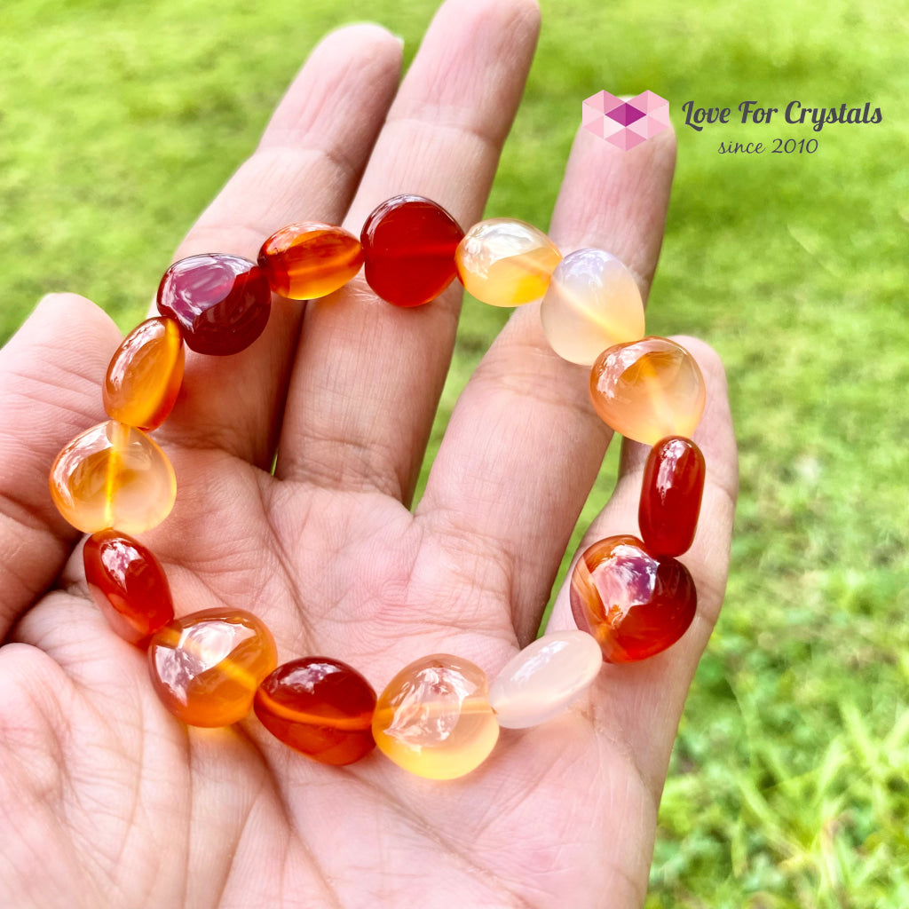 Carnelian Hearts Gemstone Energy Bracelet (10Mm)