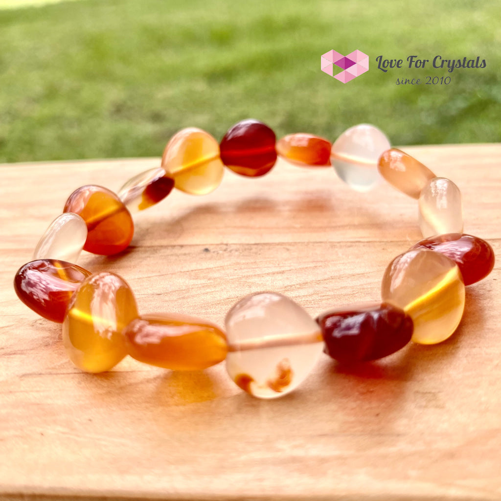 Carnelian Hearts Gemstone Energy Bracelet (10Mm)