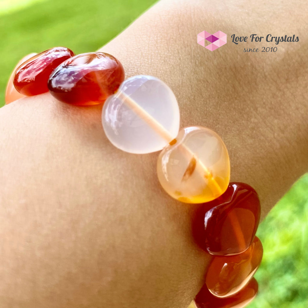 Carnelian Hearts Gemstone Energy Bracelet (10Mm)