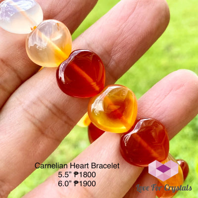 Carnelian Hearts Gemstone Energy Bracelet (10Mm)