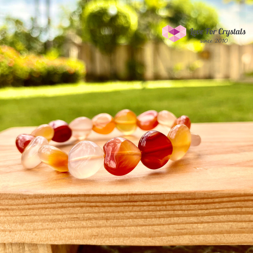 Carnelian Hearts Gemstone Energy Bracelet (10Mm)