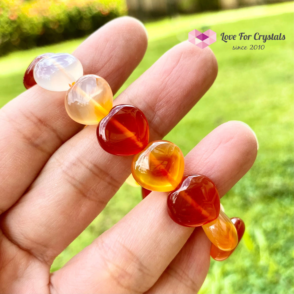 Carnelian Hearts Gemstone Energy Bracelet (10Mm)