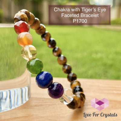 Chakra With Tigers Eye Faceted Bracelet