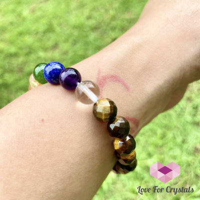 Chakra With Tigers Eye Faceted Bracelet