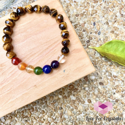 Chakra With Tigers Eye Faceted Bracelet