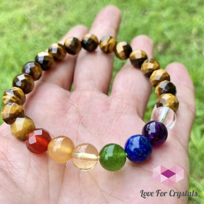 Chakra With Tigers Eye Faceted Bracelet