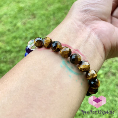 Chakra With Tigers Eye Faceted Bracelet