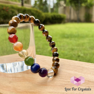 Chakra With Tigers Eye Faceted Bracelet