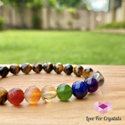 Chakra With Tigers Eye Faceted Bracelet