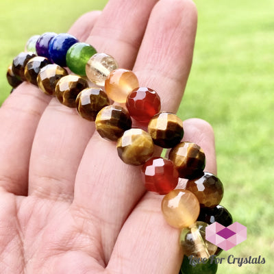 Chakra With Tigers Eye Faceted Bracelet