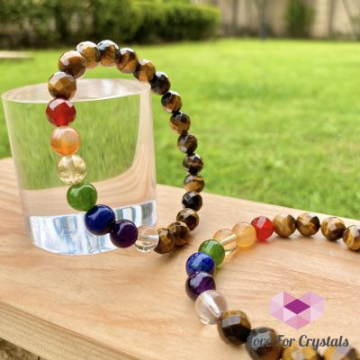 Chakra With Tigers Eye Faceted Bracelet