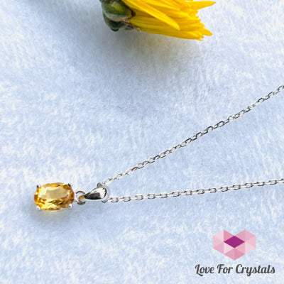 Citrine Oval Pendant (Money Activator) -Shimmer And Gems