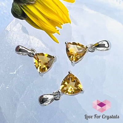 Citrine Triangle Pendant Aaa (Money Activator) - Shimmer And Gems