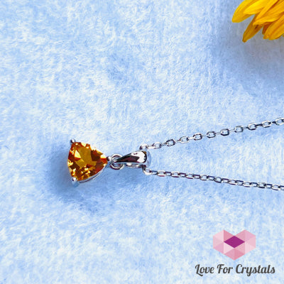 Citrine Triangle Pendant Aaa (Money Activator) - Shimmer And Gems
