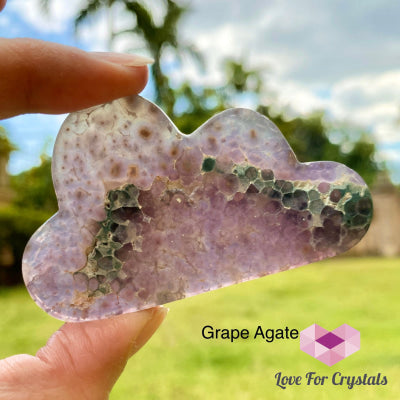 Cloud Hand Carved Crystals (45X70Mm) Grape Agate Crystals