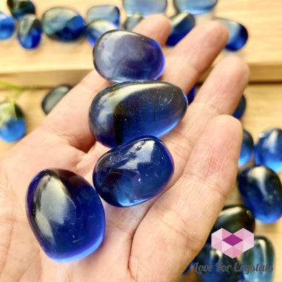 Cobalt Blue Obsidian Pebbles (Man Made From Volcanic Ash) Tumbled