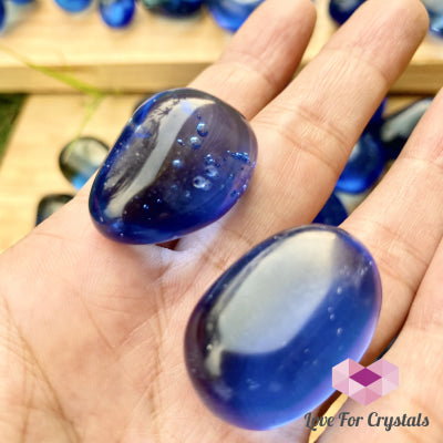 Cobalt Blue Obsidian Pebbles (Man Made From Volcanic Ash) Tumbled