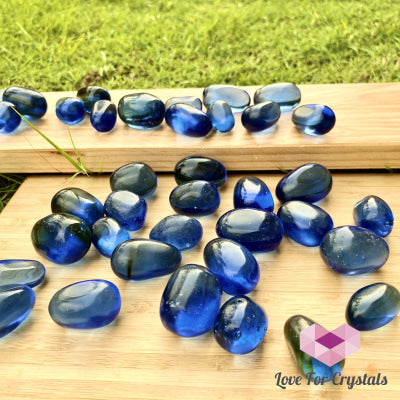 Cobalt Blue Obsidian Pebbles (Man Made From Volcanic Ash) Tumbled