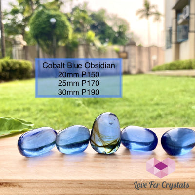 Cobalt Blue Obsidian Pebbles (Man Made From Volcanic Ash) Tumbled