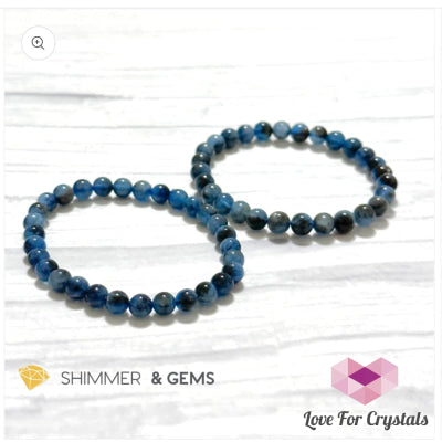 Devil Blue Aquamarine Bracelet (Black Quartz Morion & Aquamarine) 6Mm (Brazil) Bracelets