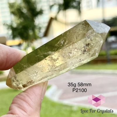 Double Terminated Natural Citrine Polished Point (Brazil) - Not Heated 35G 58Mm Crystal Points