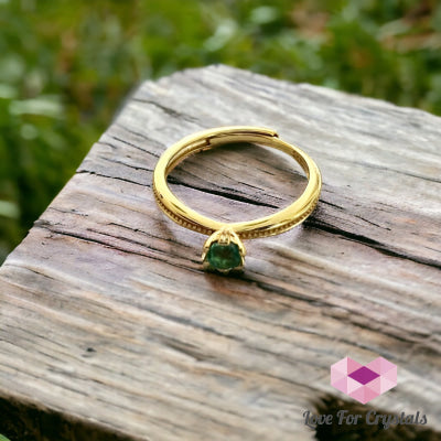 Emerald Ring In 925 Silver - Electroplated Gold Coating Rings