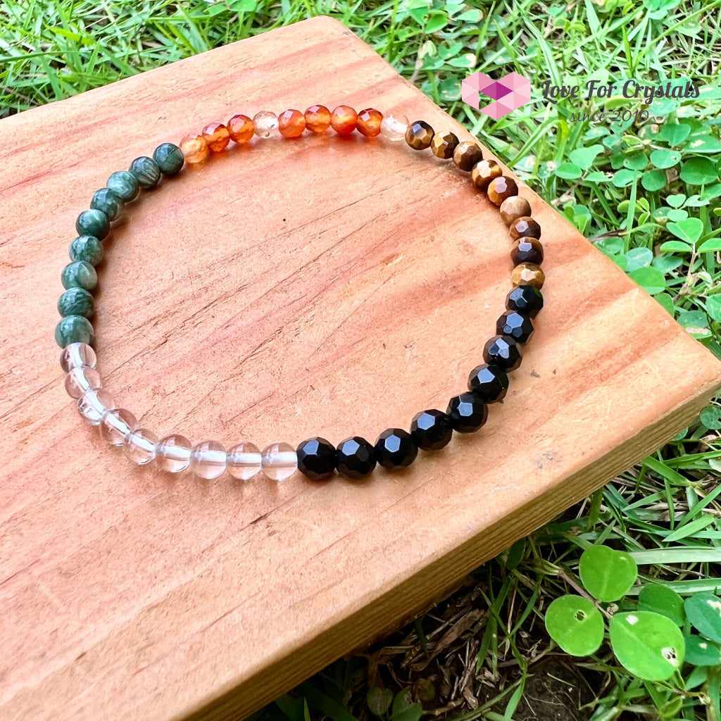 Feng Shui 5-Element Crystal Remedy Bracelet (4Mm) 6.5