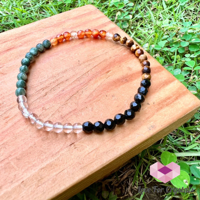 Feng Shui 5-Element Crystal Remedy Bracelet (4Mm) 6.5